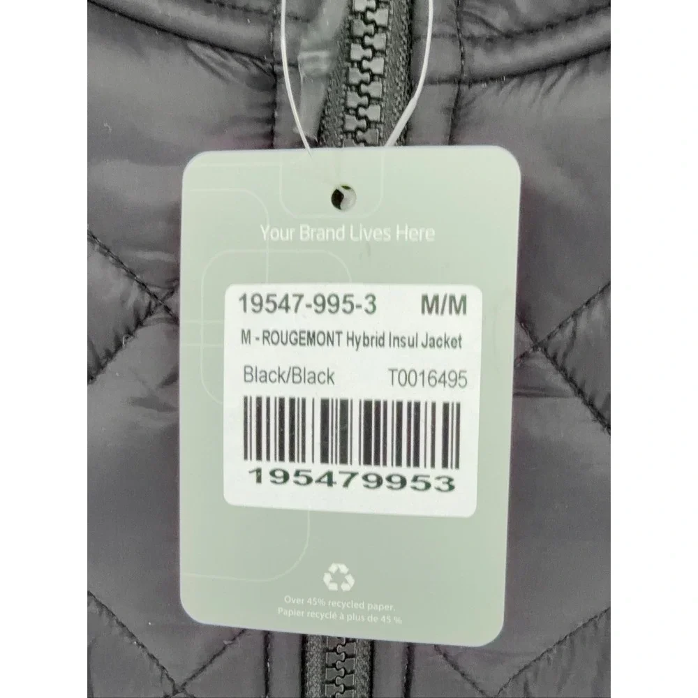 ROUGEMONT Hybrid Insul Jacket 19547-995-3 Black M Quilted Thumbhole Cuffs Logo